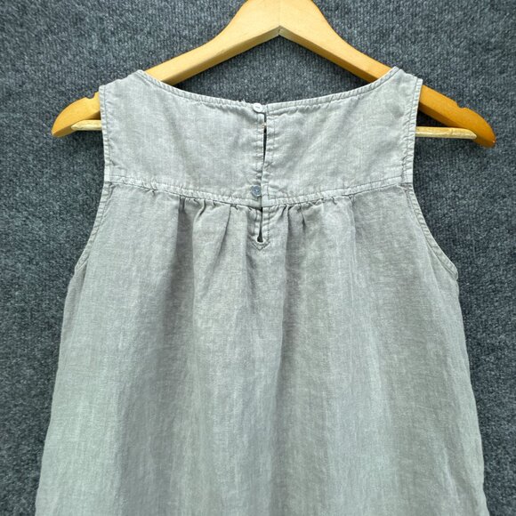 Artisan NY Dress Womens Small Gray Linen Sleeveless Lagenlook Eyelet Boho Casual - Picture 6 of 14